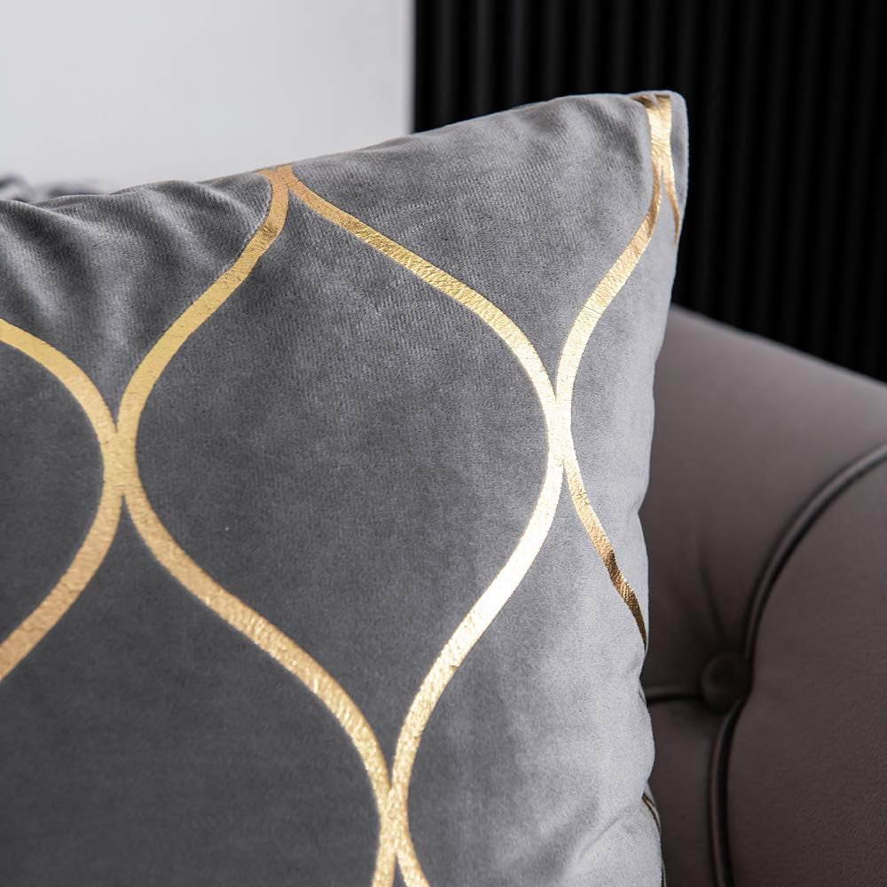 Gold Velvet Throw Pillow Covers (Set of 2)