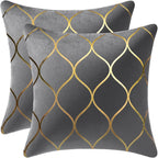 Gold Velvet Throw Pillow Covers (Set of 2)
