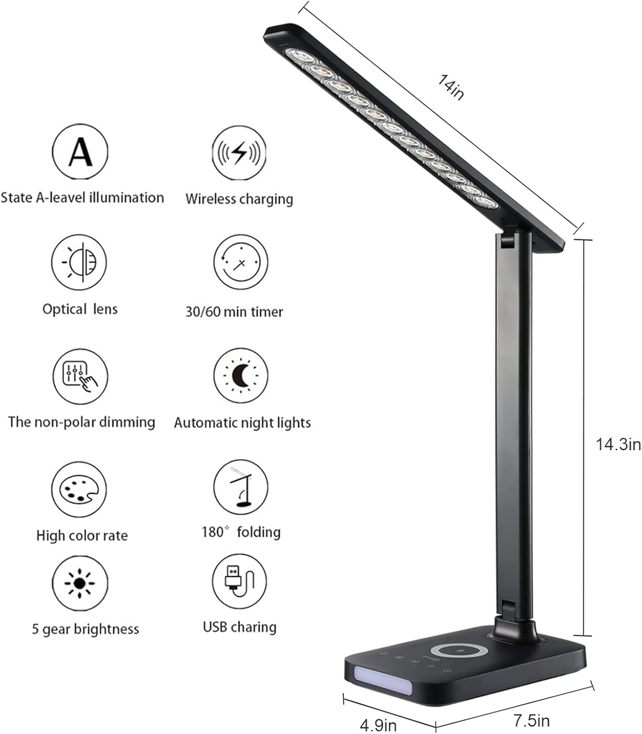  LED Desk Lamp with Fast Charger