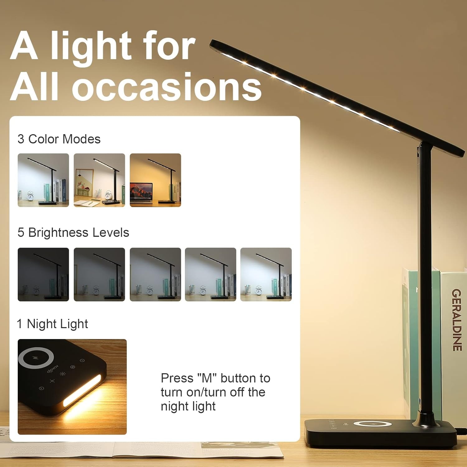  LED Desk Lamp with Fast Charger