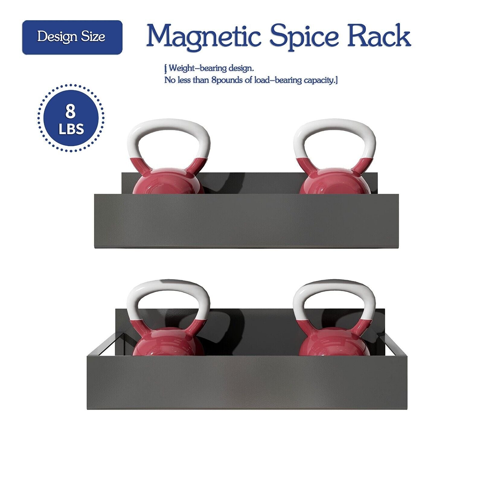 Magnetic Spice Racks for Refrigerator (Set of 2)