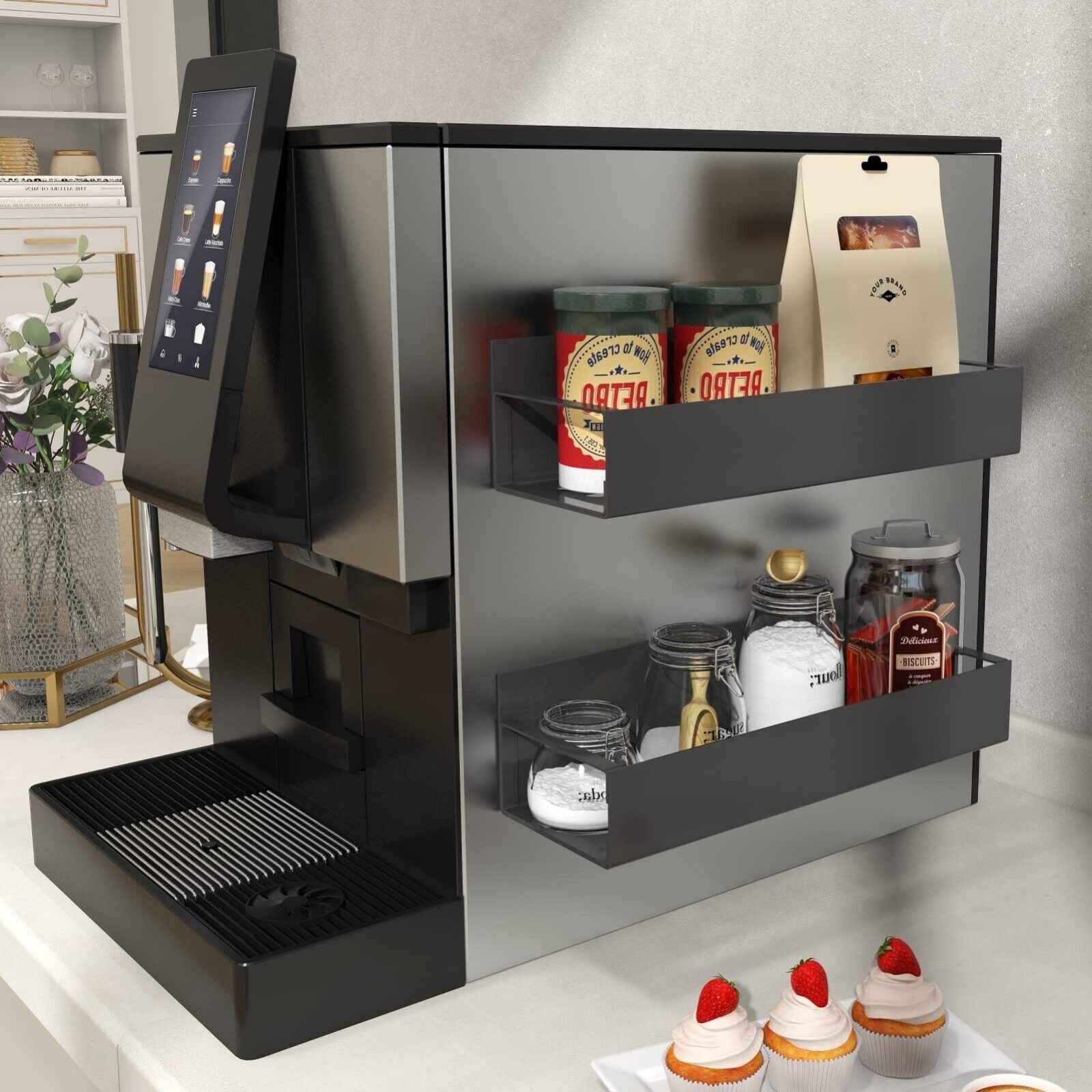 Magnetic Spice Racks for Refrigerator (Set of 2)