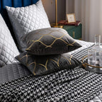 Gold Velvet Throw Pillow Covers (Set of 2)